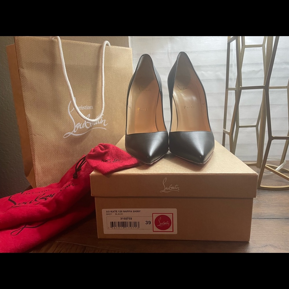 NWB Christian Louboutin Black So Kate 120mm Sz 39 100% Authentic